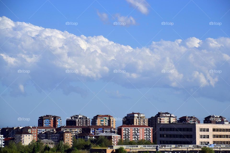 clouds on the city