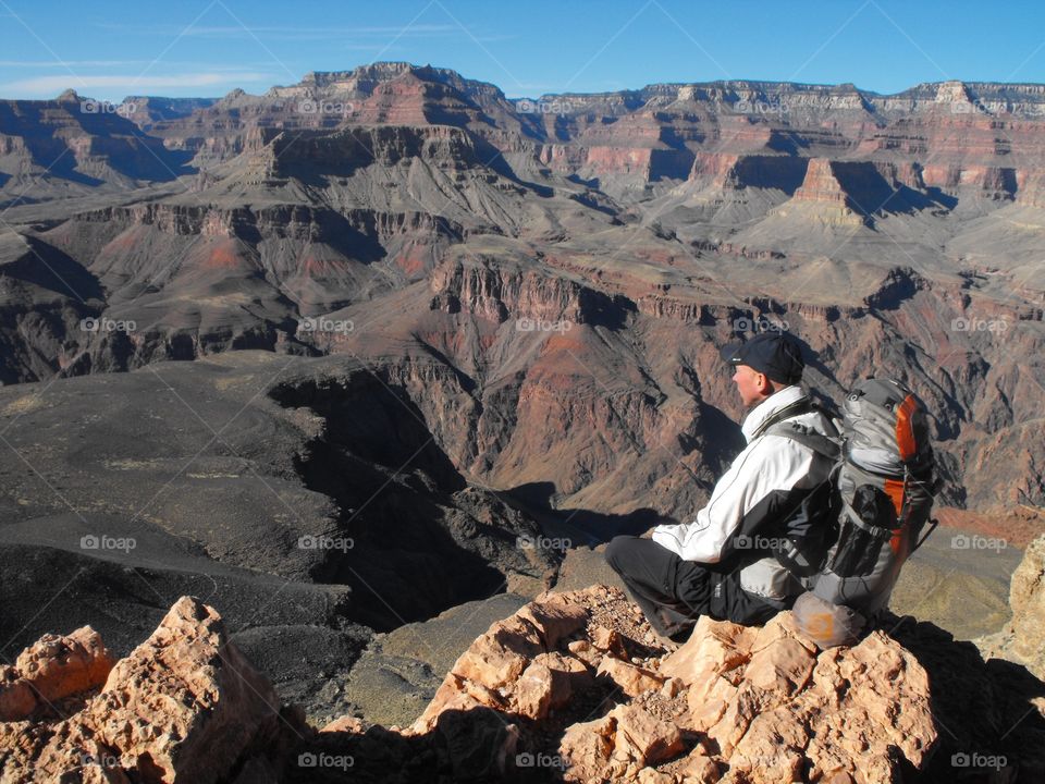 Hiking to the base of the Grand Canyon in Arizona