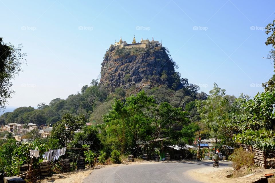 Trekking mount popa in myanmar