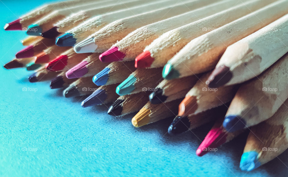 Assortment of coloured pencils