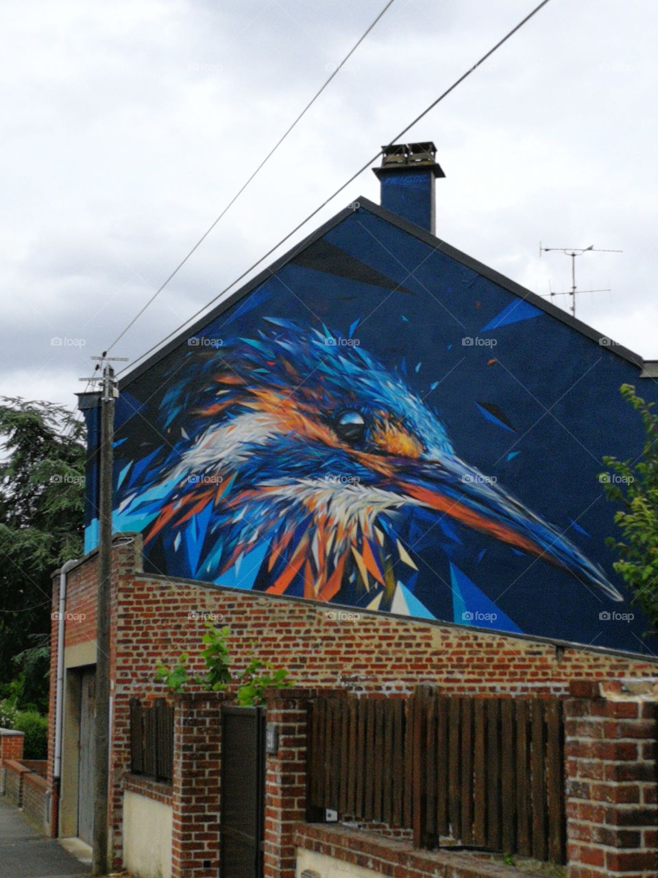 wall painting made on the wall of a house in Saint-Quentin by the artist MEHSOS