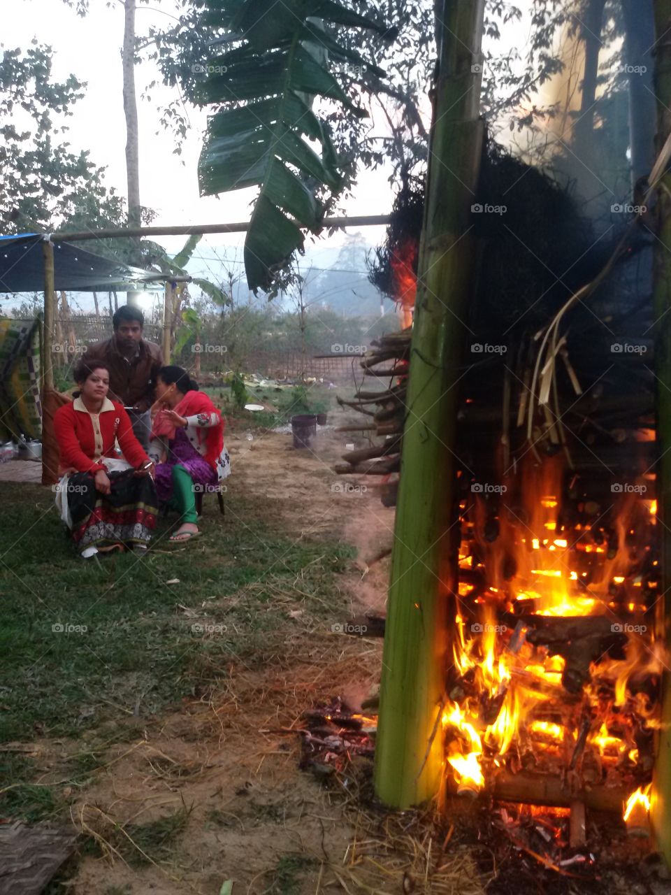 family in the morning in festival bjhu