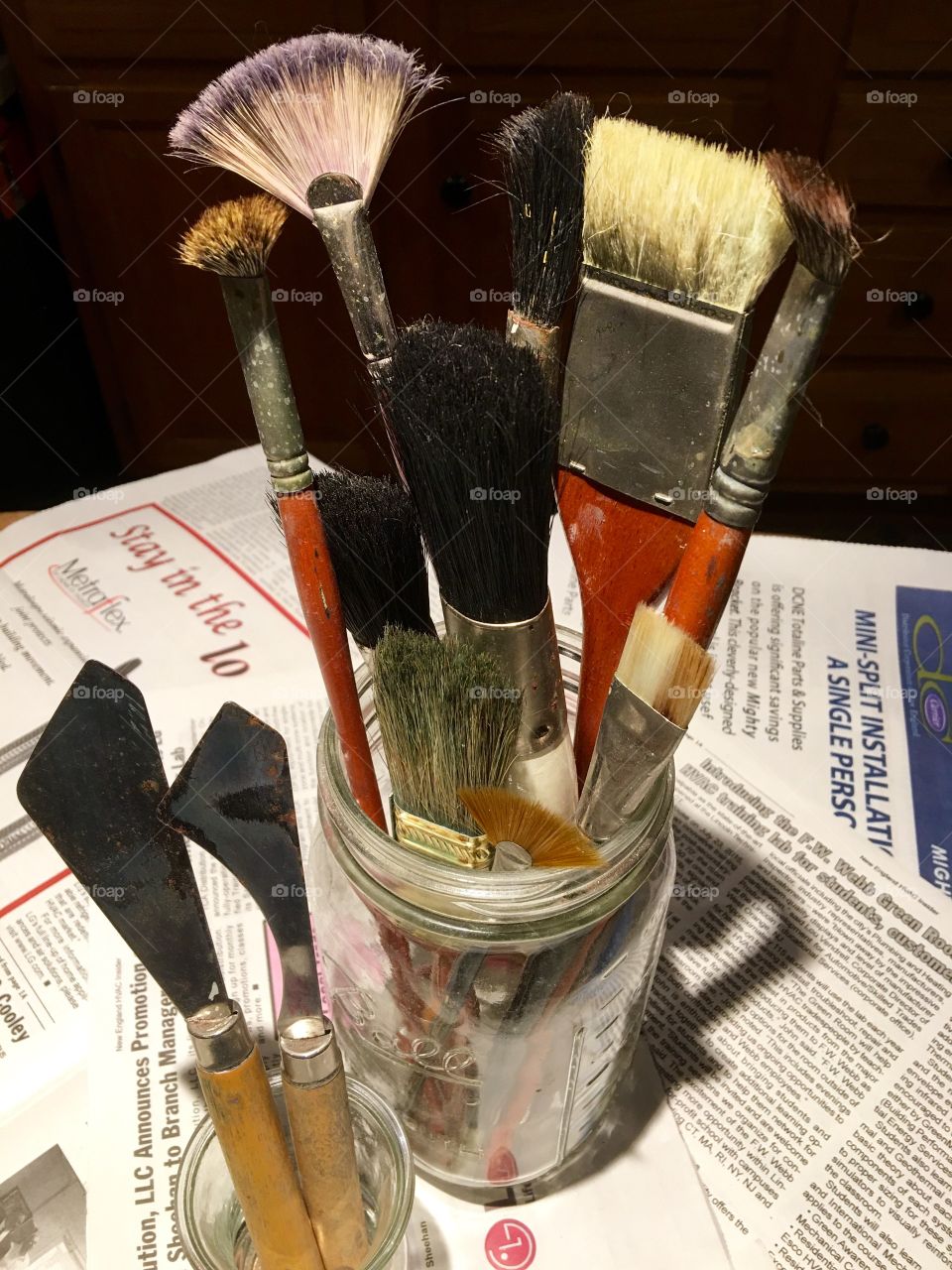 Oil Painting Brushes Well Used
I'm going through my old oil painting brushes to see how well they've held up after being stored away.