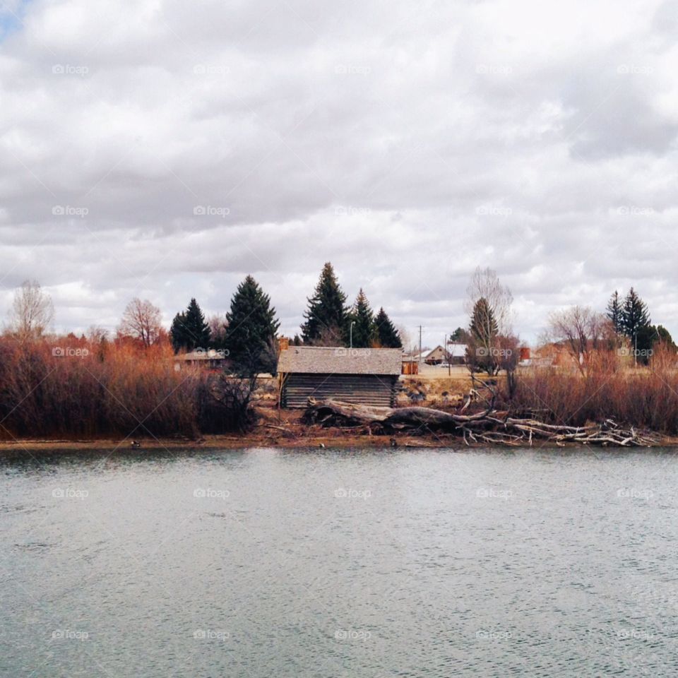 abandoned cabin on the river . Snake River - Idaho