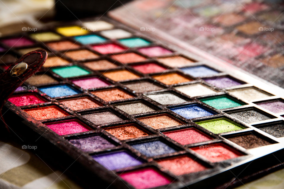 Multi colored eye shadow kit