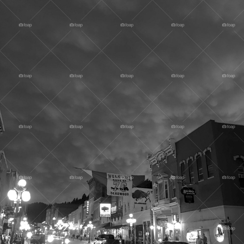Days of 76 in Deadwood, South Dakota with mammantus clouds overtaking the town!