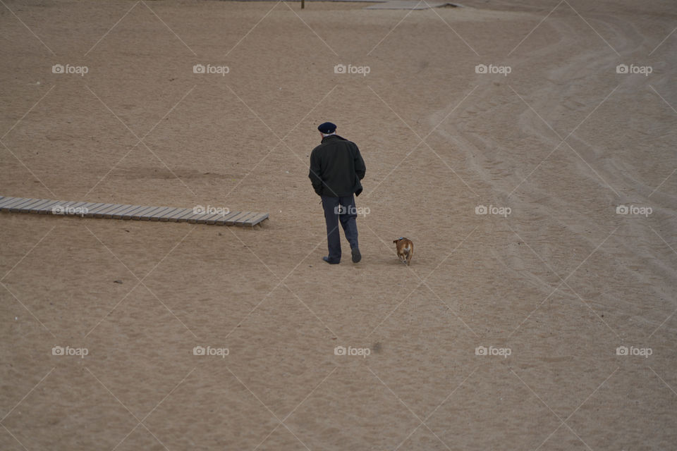 Elderly man with dog