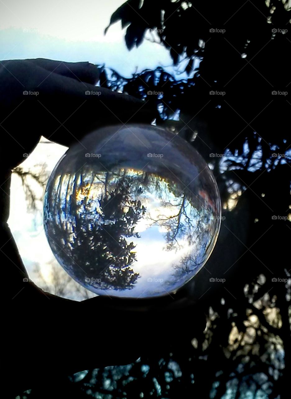 view through a crystal ball