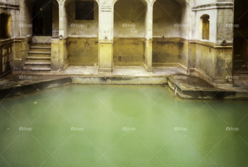 A Bath in Bath. One of the baths in Bath, England.