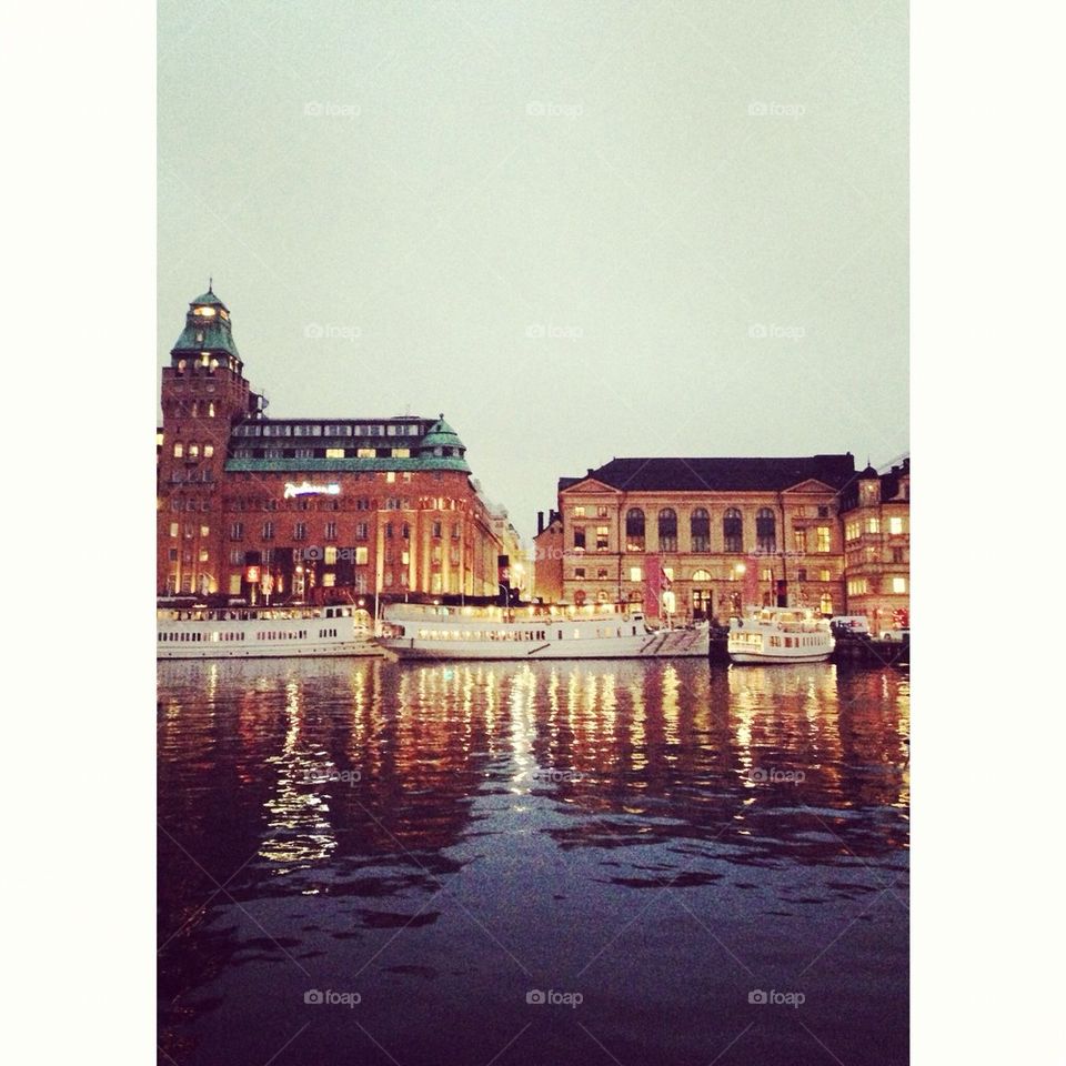 Stockholm at twilight.