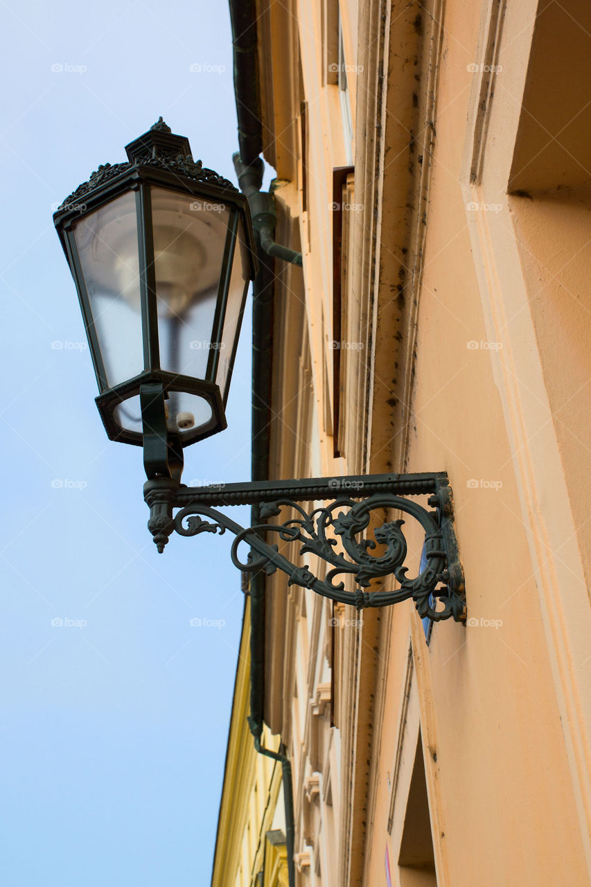 Lamp on wall