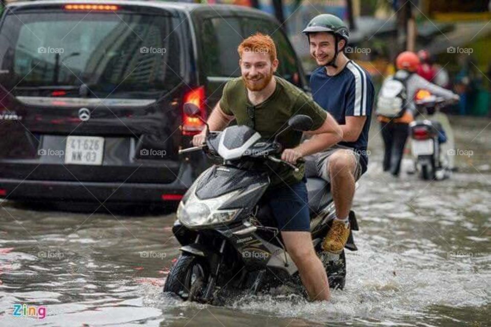 What? Water? This is a minor inconvenience, there ain't sh#t keeping me from where I'm going...dude, hold on tight, brace yourself, and don't piss your pants. Where there's a will, there's a way 😎