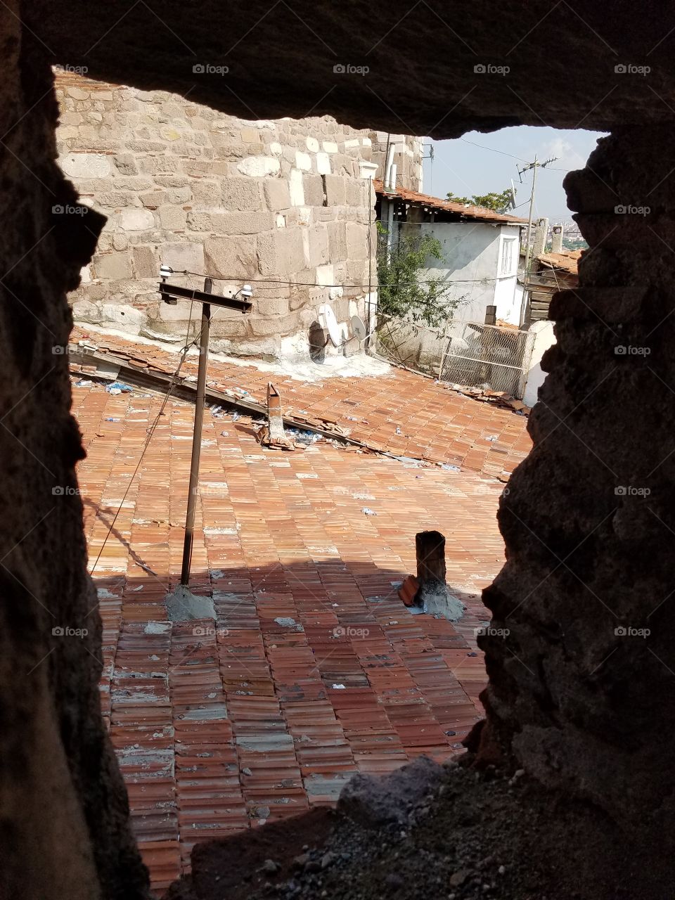 a view from a window in the ankara castle in Turkey