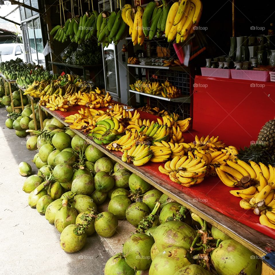 coconuts and bananas