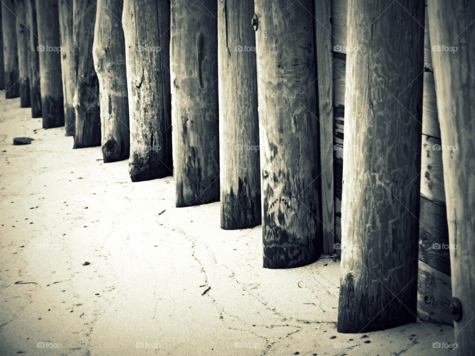Piers. Pilings at the cape 