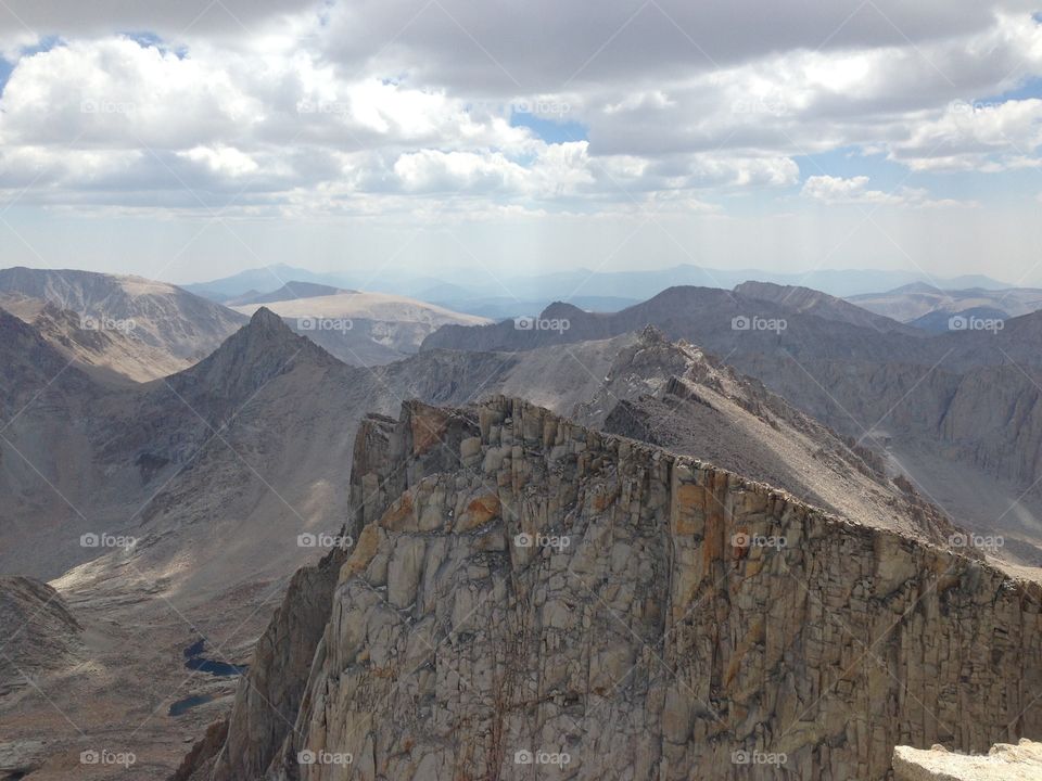 Summit of Mt Whitney. View from Mt Whitney