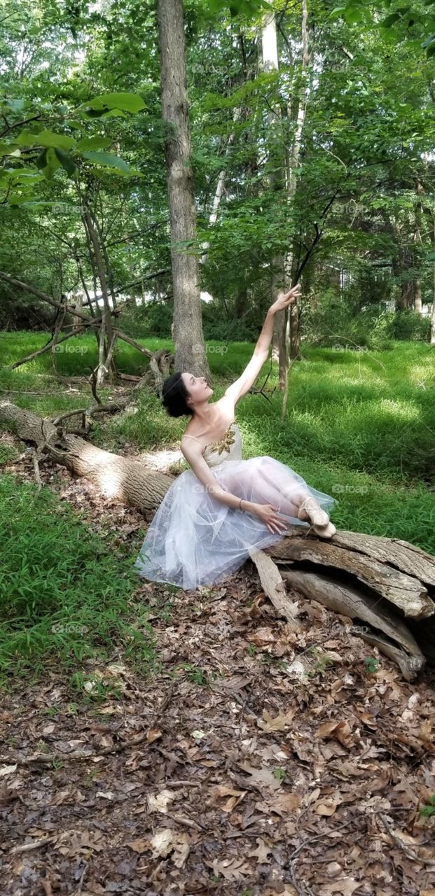 ballerina in woods