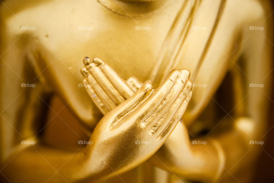 golden hand of Buddha