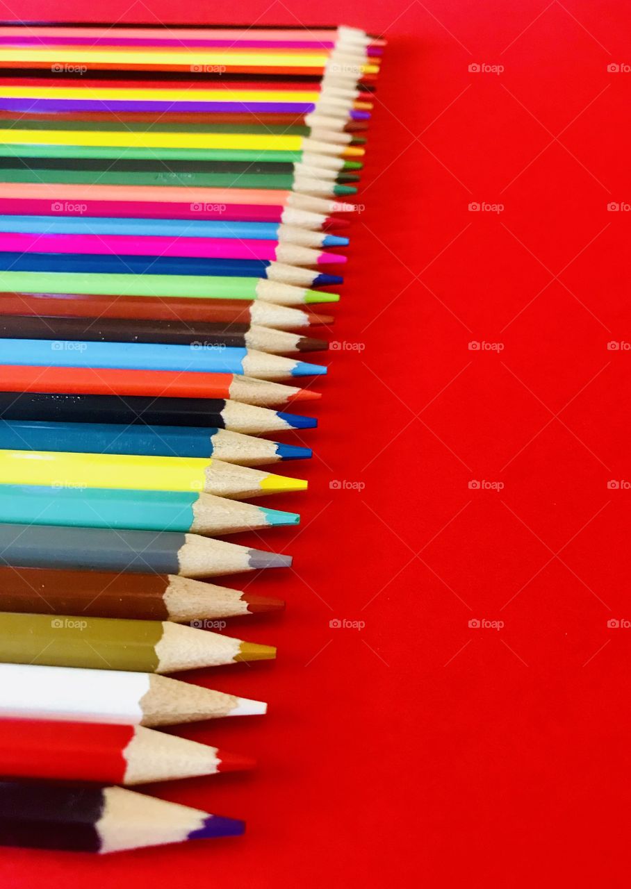 Colorful wood pencils