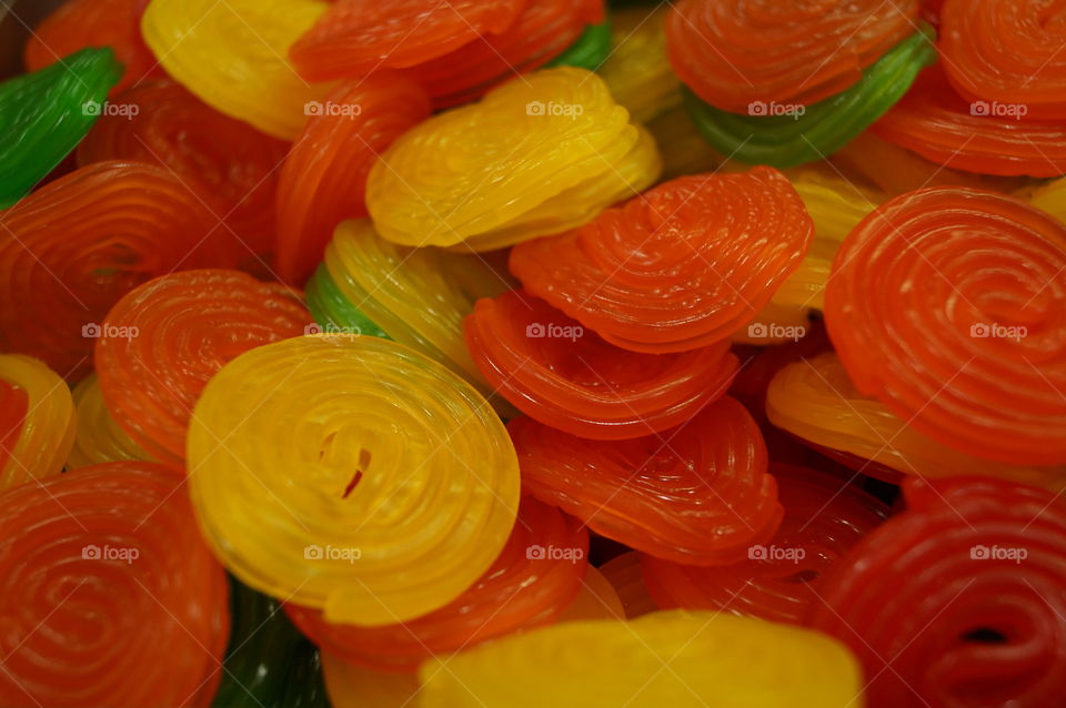 Espirales de colores de gelatina
