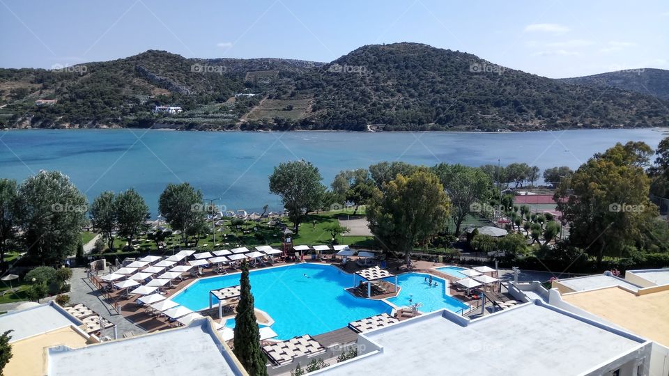 A pool by the sea in Artemida,Greece