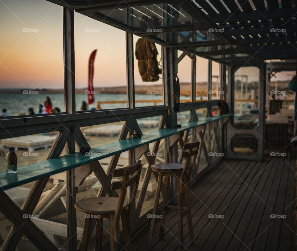 beach bar with a sunset view in Ras Sedr Egypt