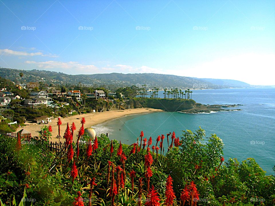 Houses at idyllic beach