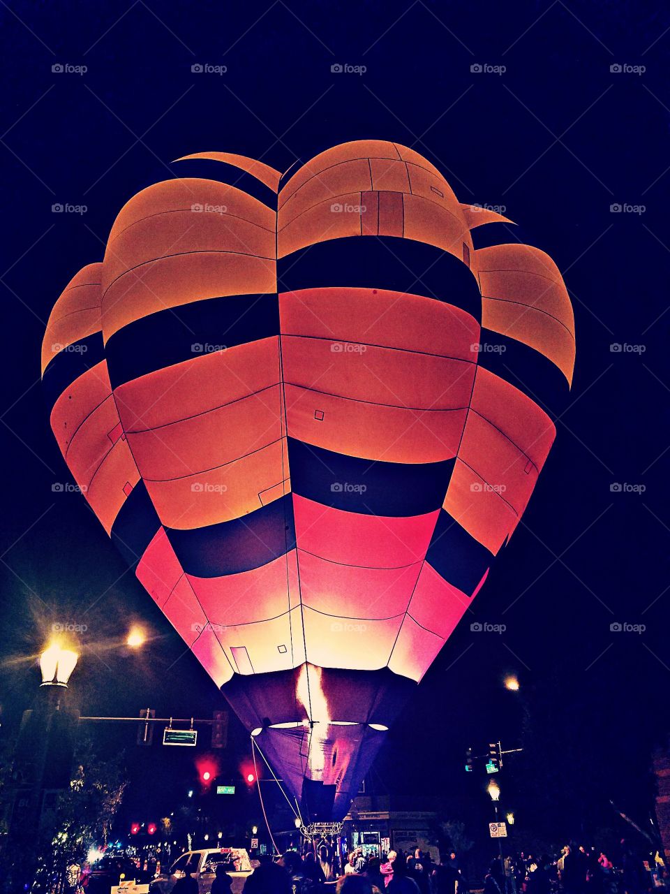beautiful hot air balloon at a festival