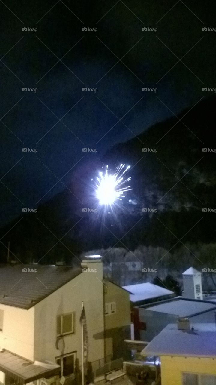 Fireworks in winter time