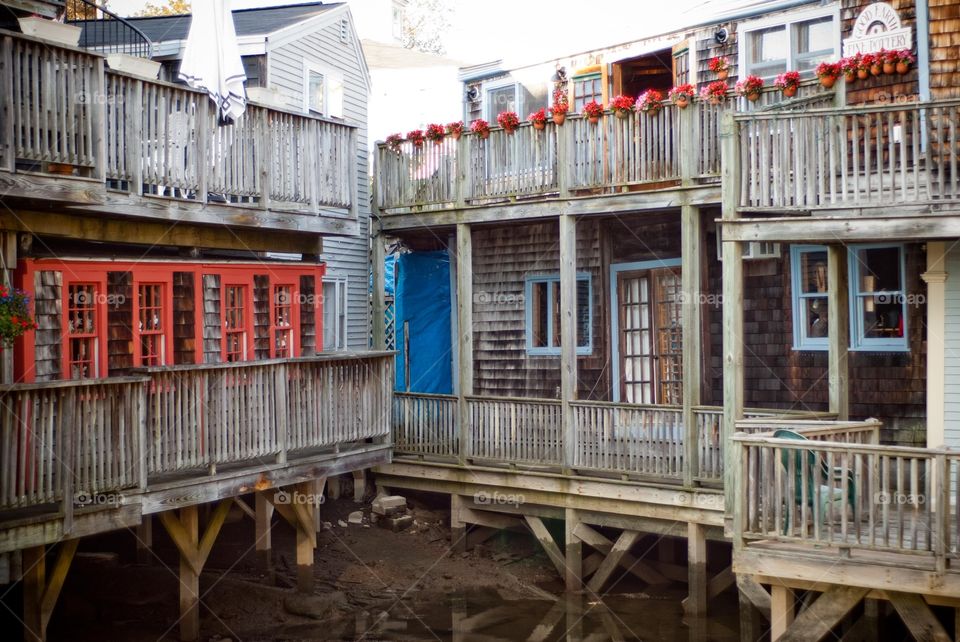 Corner Houses on the Water at Kennebunkport Maine 