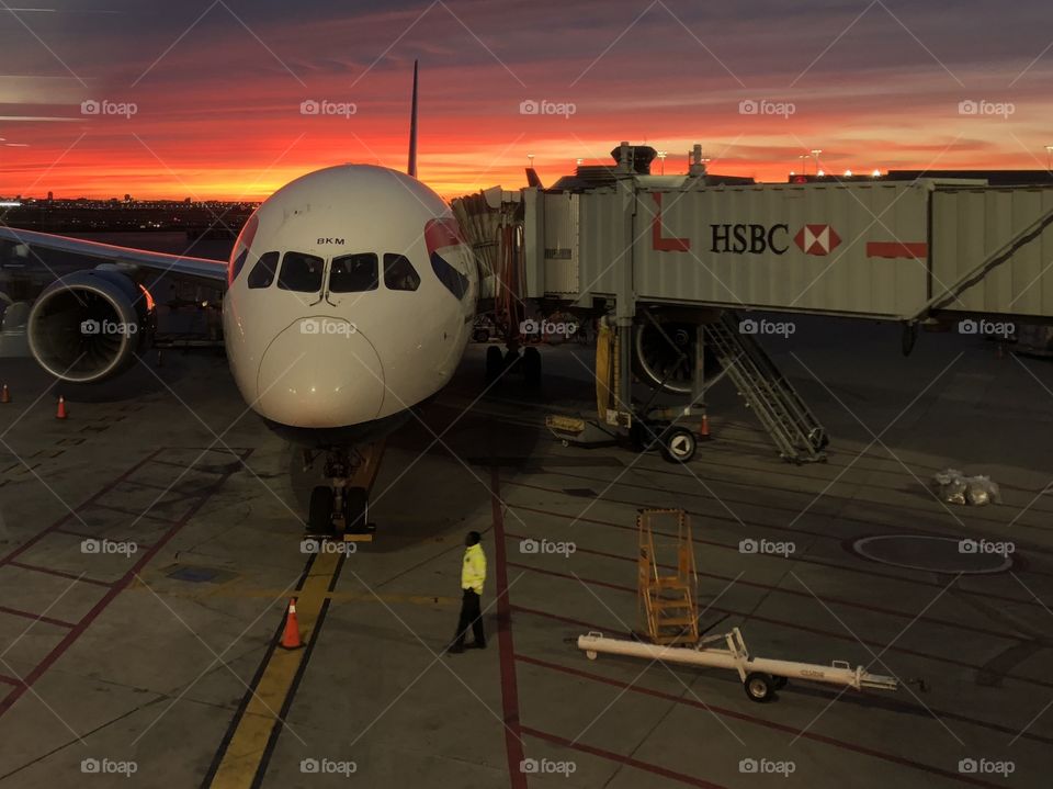 Airport sunset in Toronto 