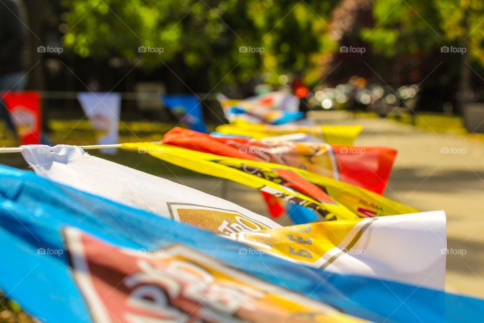 Flags flying at the wind