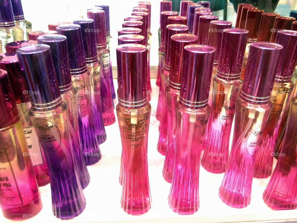 Perfume Pink Violet. Captured in a perfume store at the mall