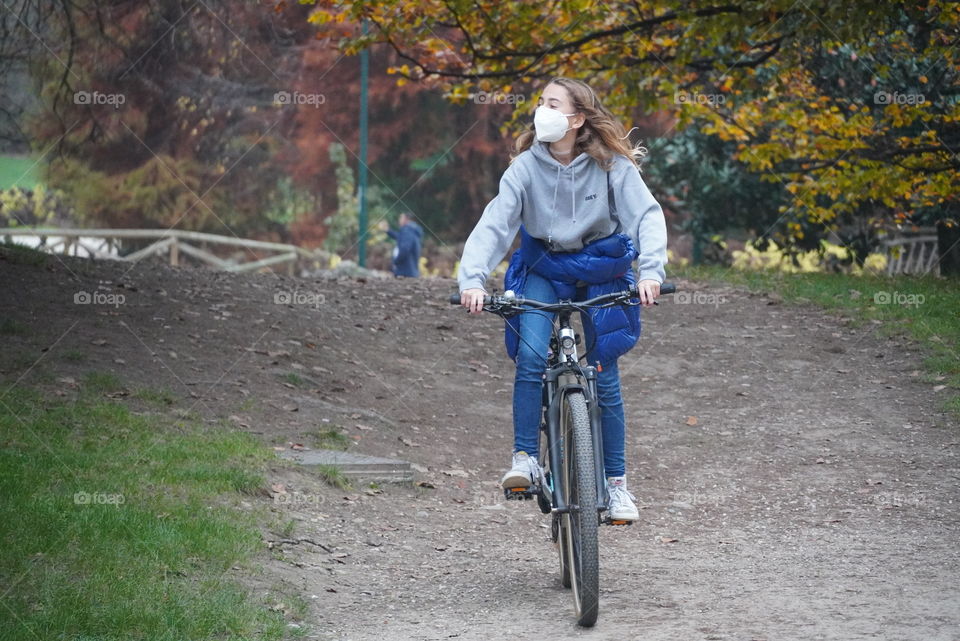 Riding the bicycle 