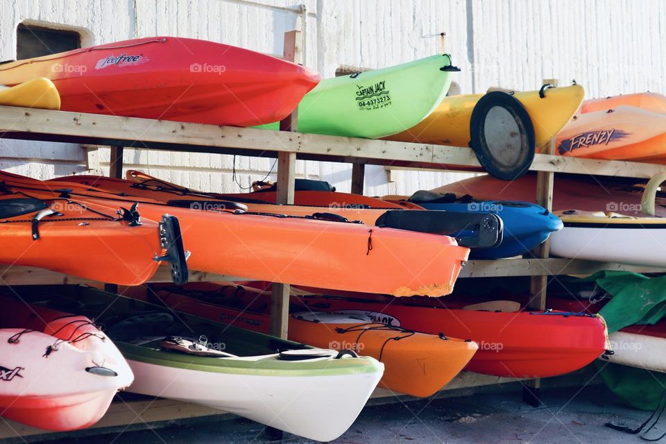 Colourful kayaks 