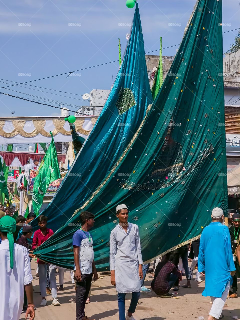 colorful flags in a festival