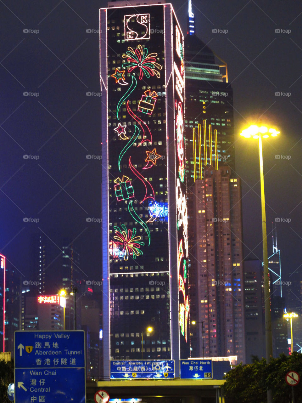 night skyline hong kong christmas lights by jpt4u