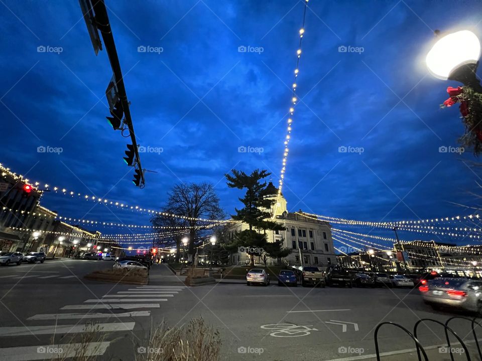 Downtown Bloomington, Indiana Christmas 2021