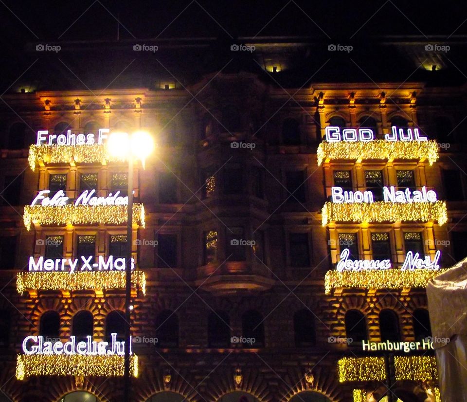 Festive Building at the Alster in Hamburg, Germany 