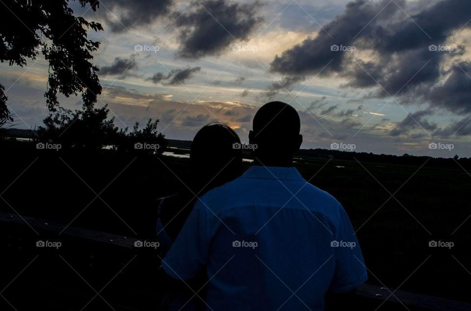 together at sunset
