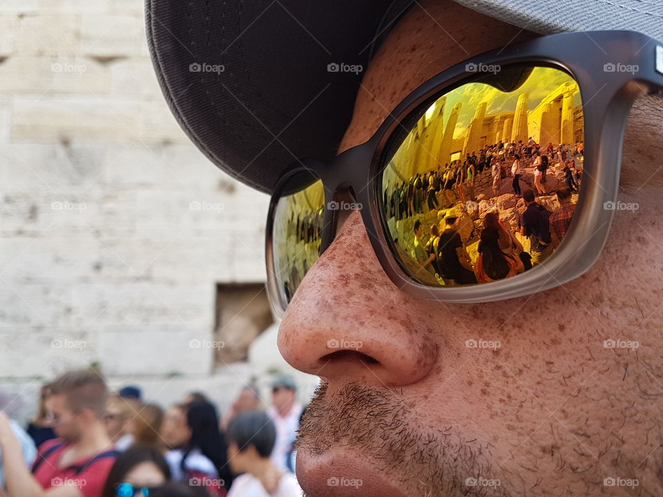 view of acropolis greece by rayban sunglasses eyewear ray-ban