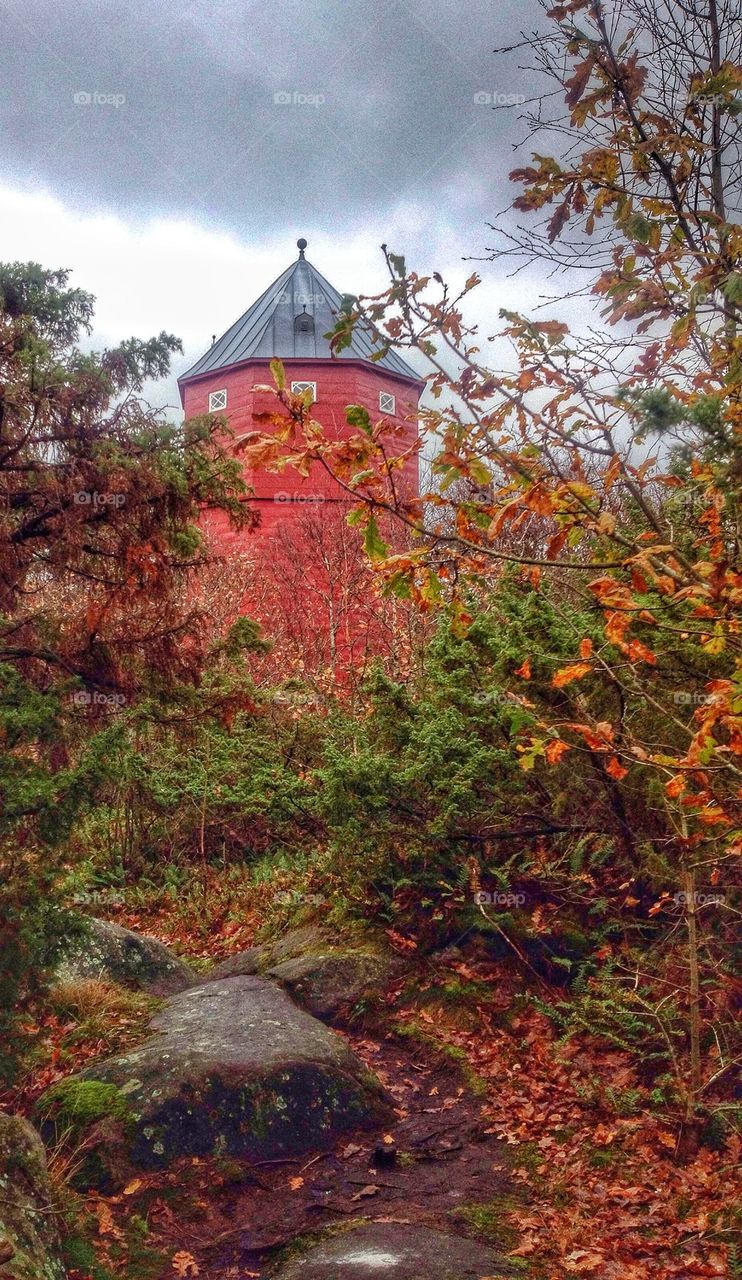 Water tower in Autumn colours