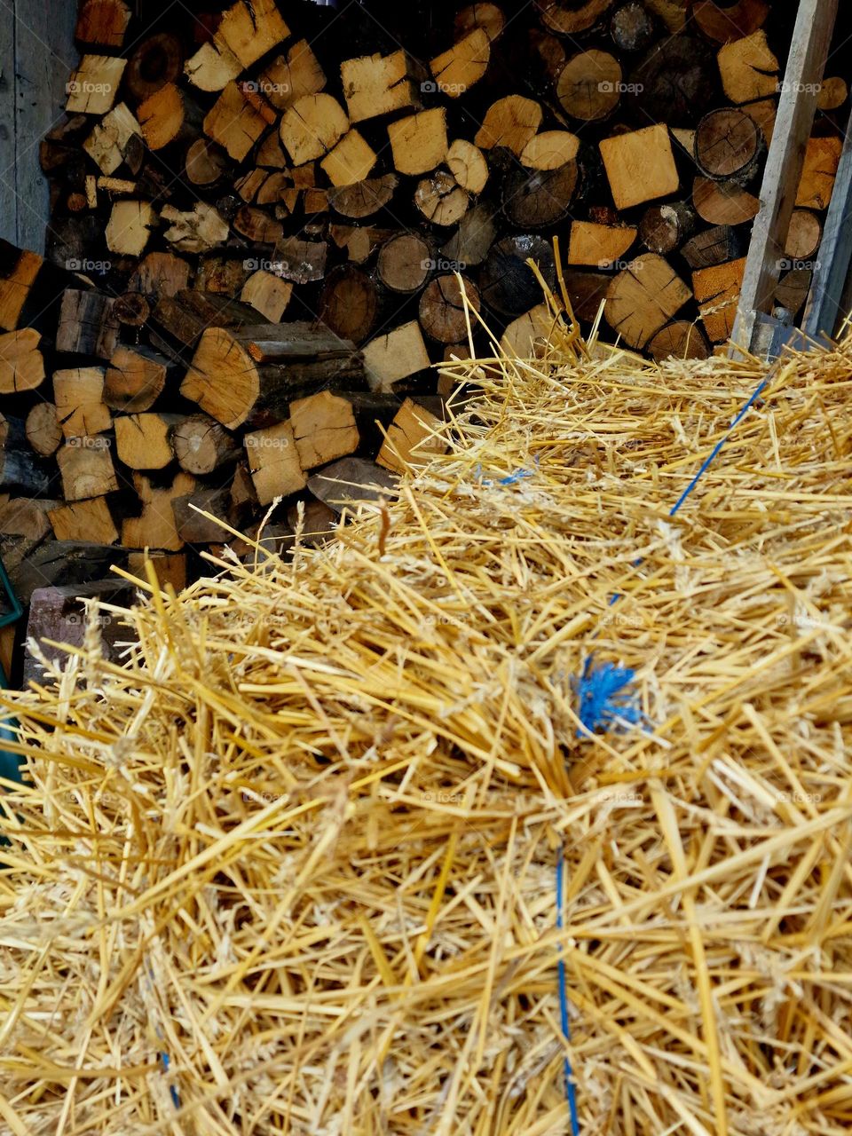 hay and wood from the country