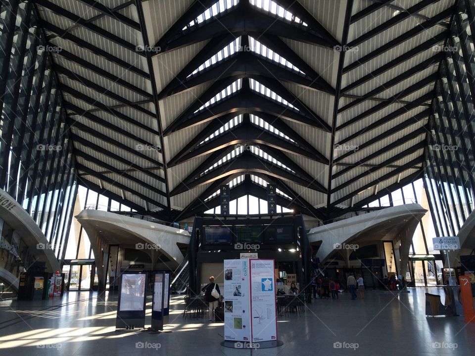 Entrance hall of airport and train station in Lyon