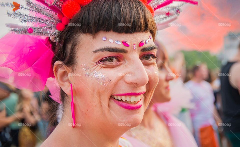 Happy at Music Festival