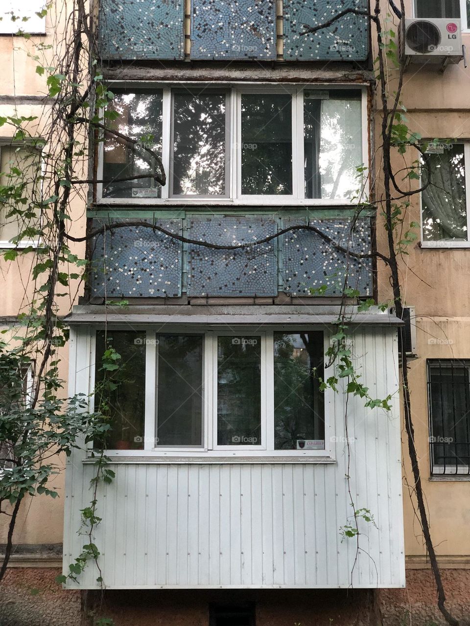 Old building with balconies