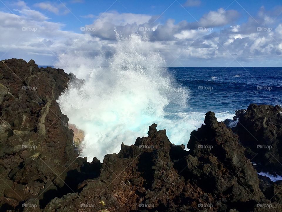 Big splash on the lava