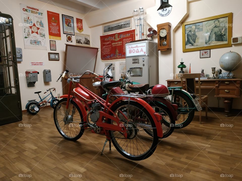 Old motorbike in the Museum of technology