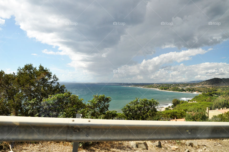 Rain clouds over the sea 