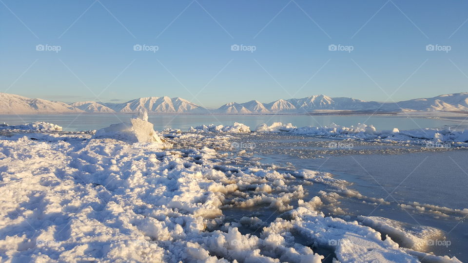 Frozen Utah Lake